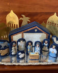 Patricia Sone Nativity in Blue and White with Stitch Guide