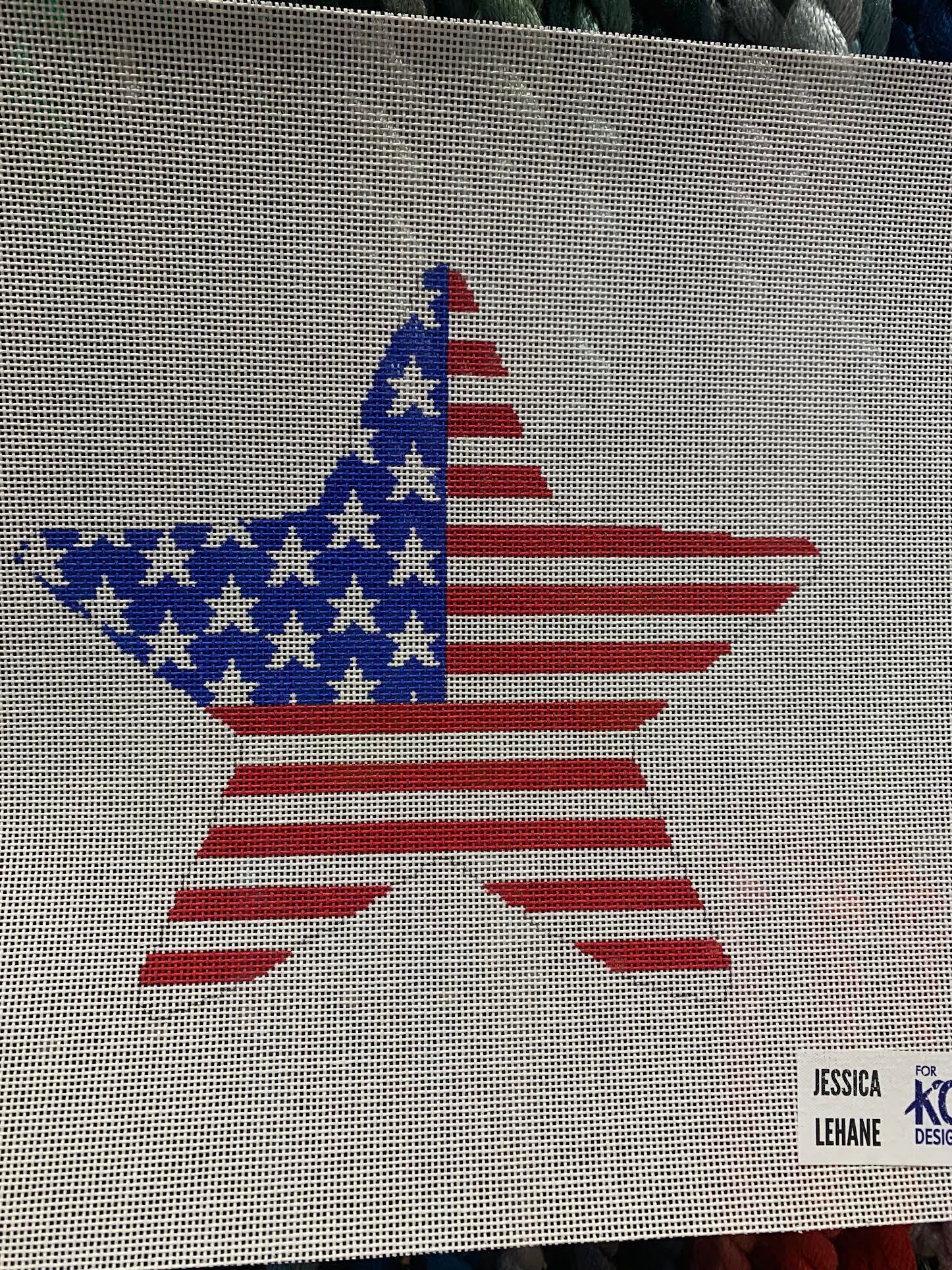 KCN KCD1471 American Flag Star – Stitch by Stitch
