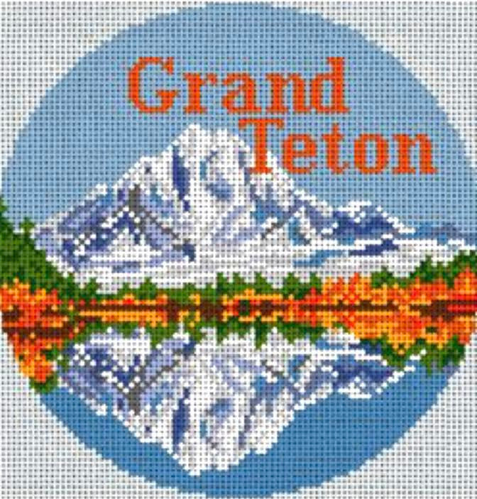 Needlepaint 5&quot; Grand Teton Round