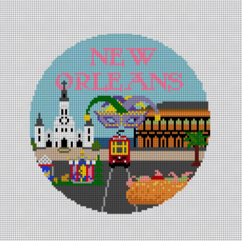 Needlepaint Handpainted New Orleans Ornament