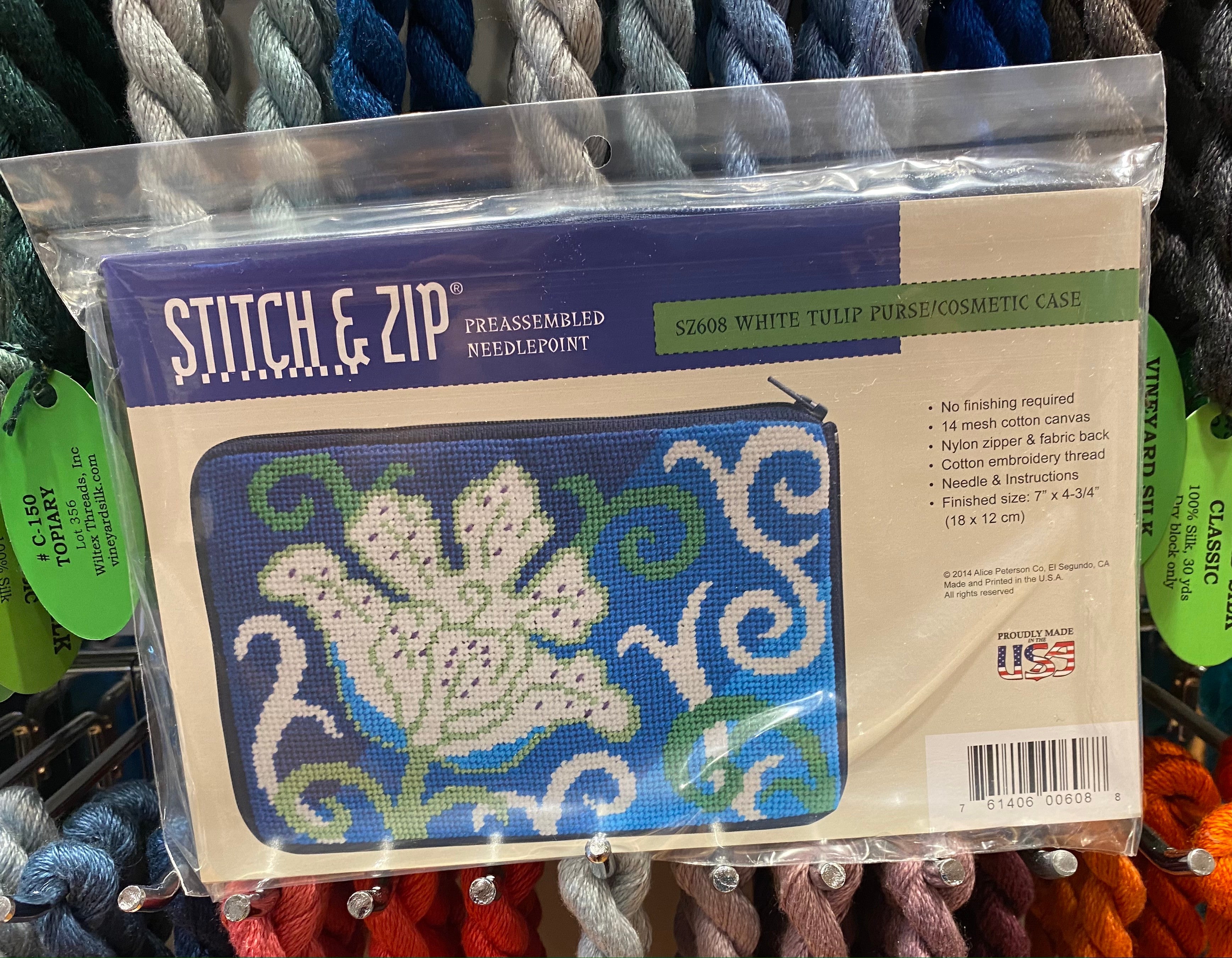 Stitch &amp; zip SZ609 White TulipPurse/Cosmetic Case