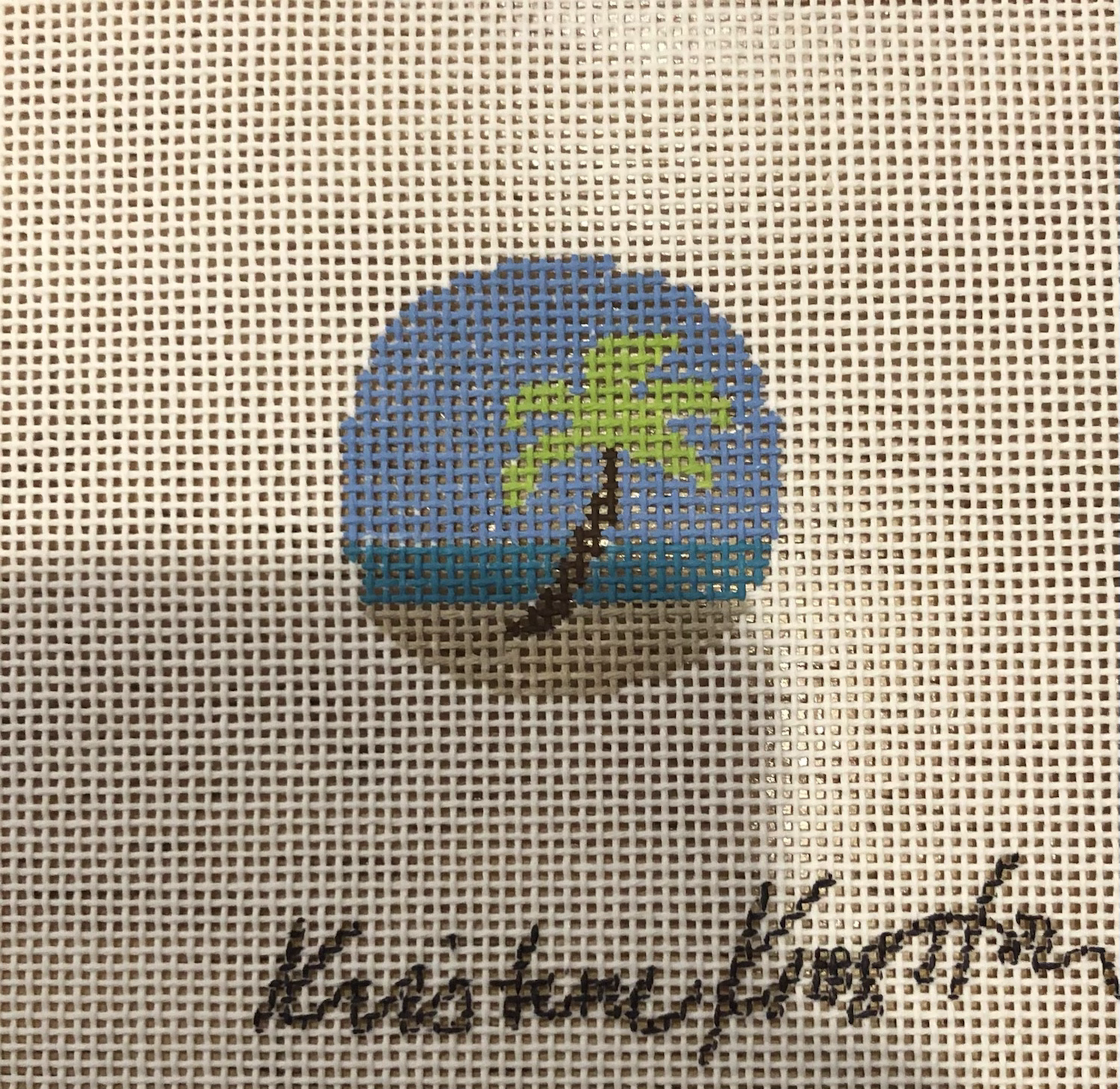 Kristine Kingston Palm Tree insert for PE Leather key fob