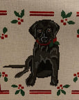 Blue Ridge Stitchery P9-BL Black Lab Puppy with Holly