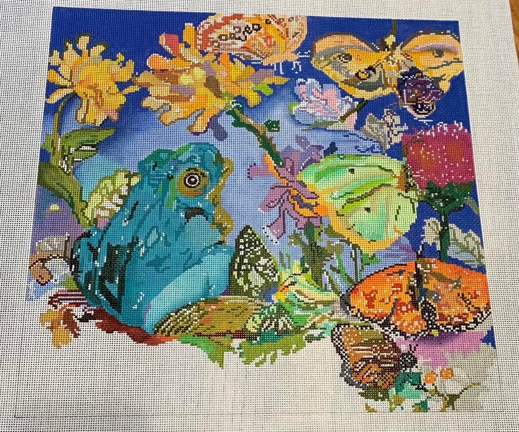 Carol Curtis CU314-13 Frog and Butterflies