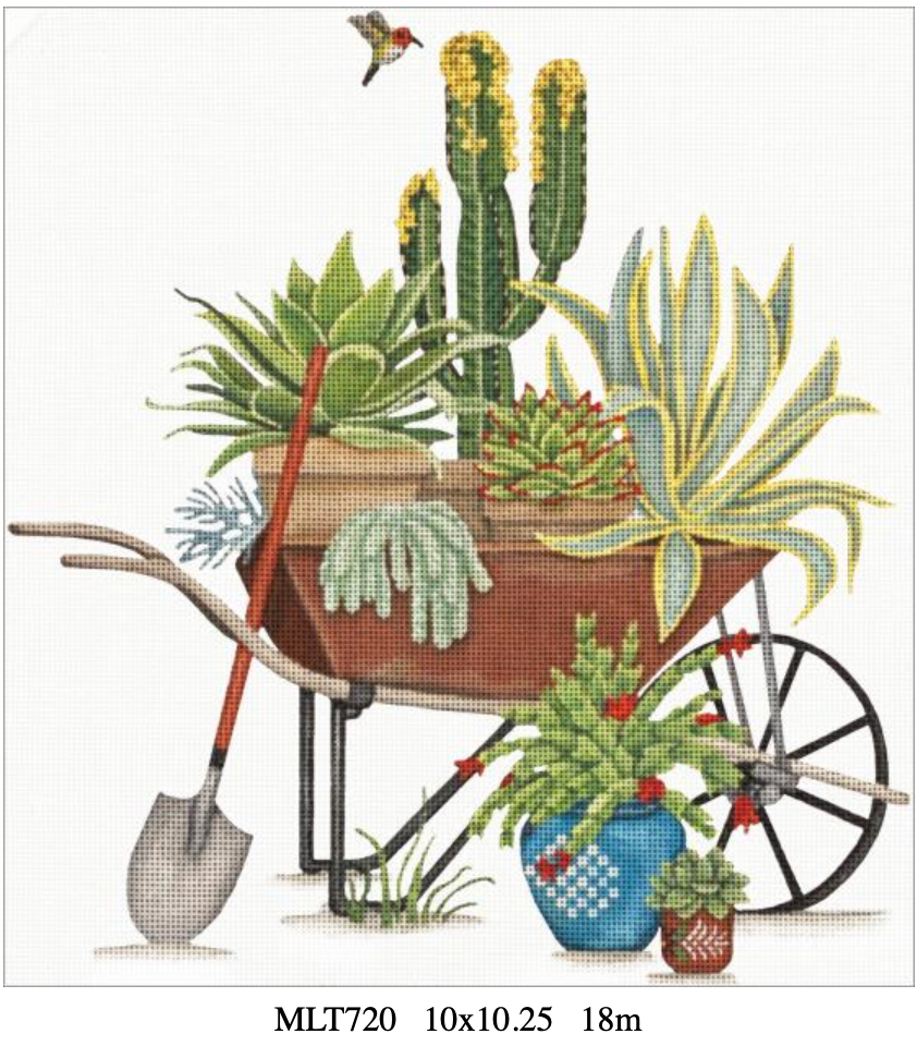 succulent wheelbarrow Melissa Shirley MLT720 Succulent Wheelbarrow