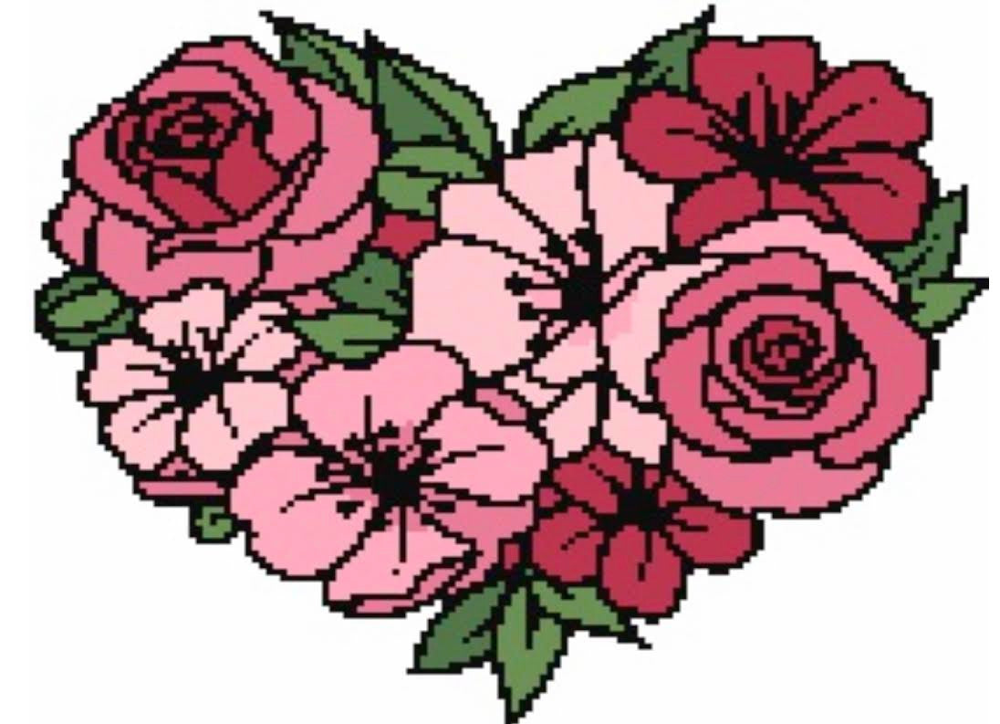 Five Chix Designs SL005 Pink Flower Heart