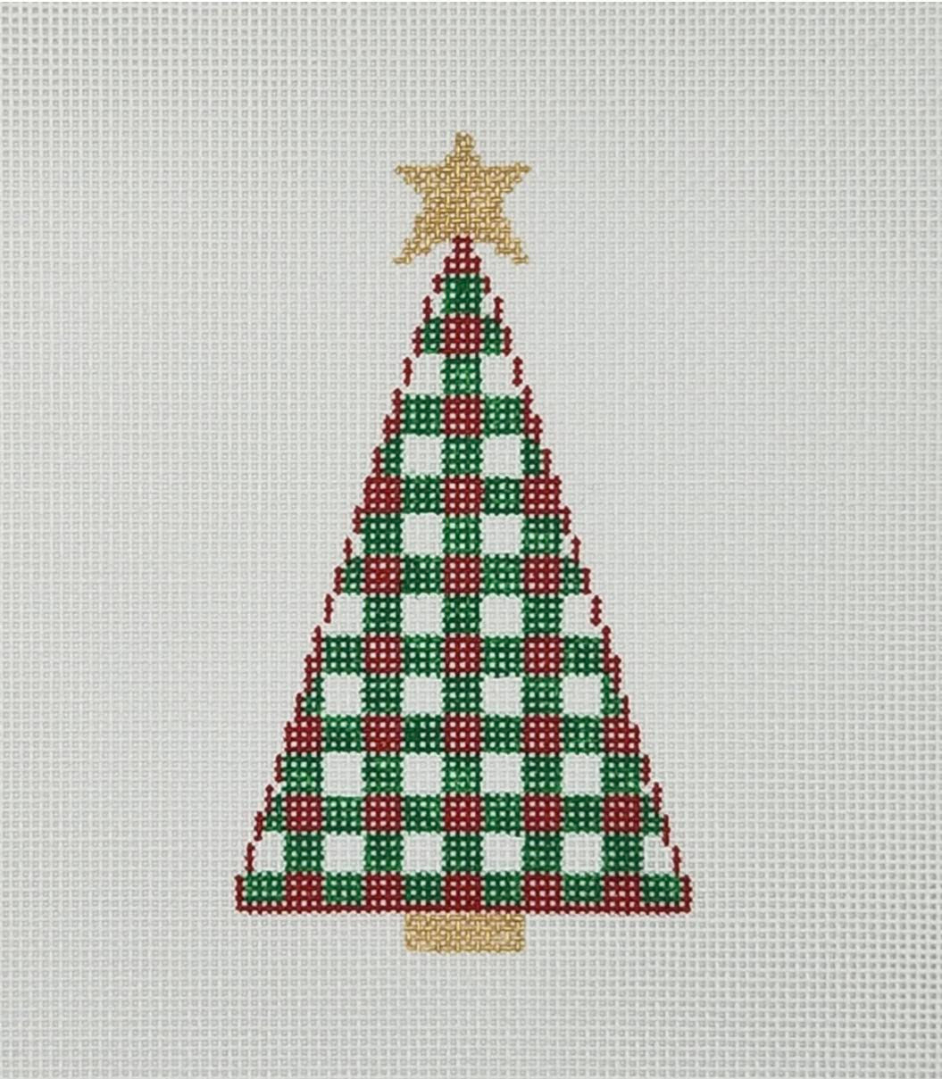 Silver Stitch Red/Green Gingham Tree