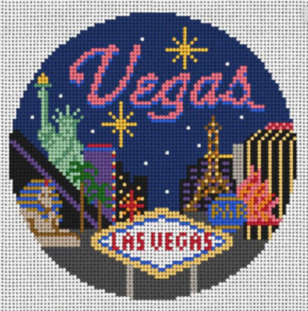 Needlepaint 5&quot; Las Vegas Round