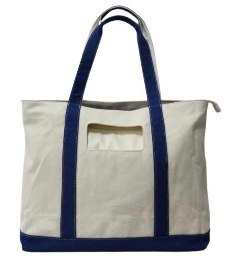 Penny Linn Blue and White Tote Bag with Insert