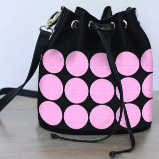 Bucket Bag - Pink Polka Dots