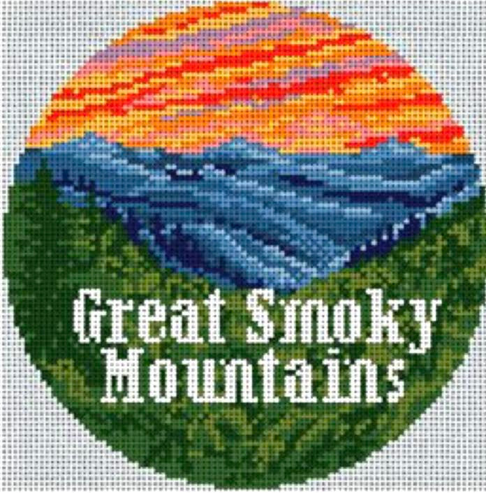 Needlepaint 5&quot; Great Smoky Mountains Round