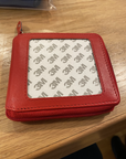 Planet Earth Red Wallet with Zip Bill fold