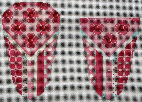 Associated Talents AC-127P Heart Flowers Patterns Pink Scissor Case