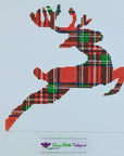 Susan Battle P35 Plaid Reindeer Pillow - 13 mesh