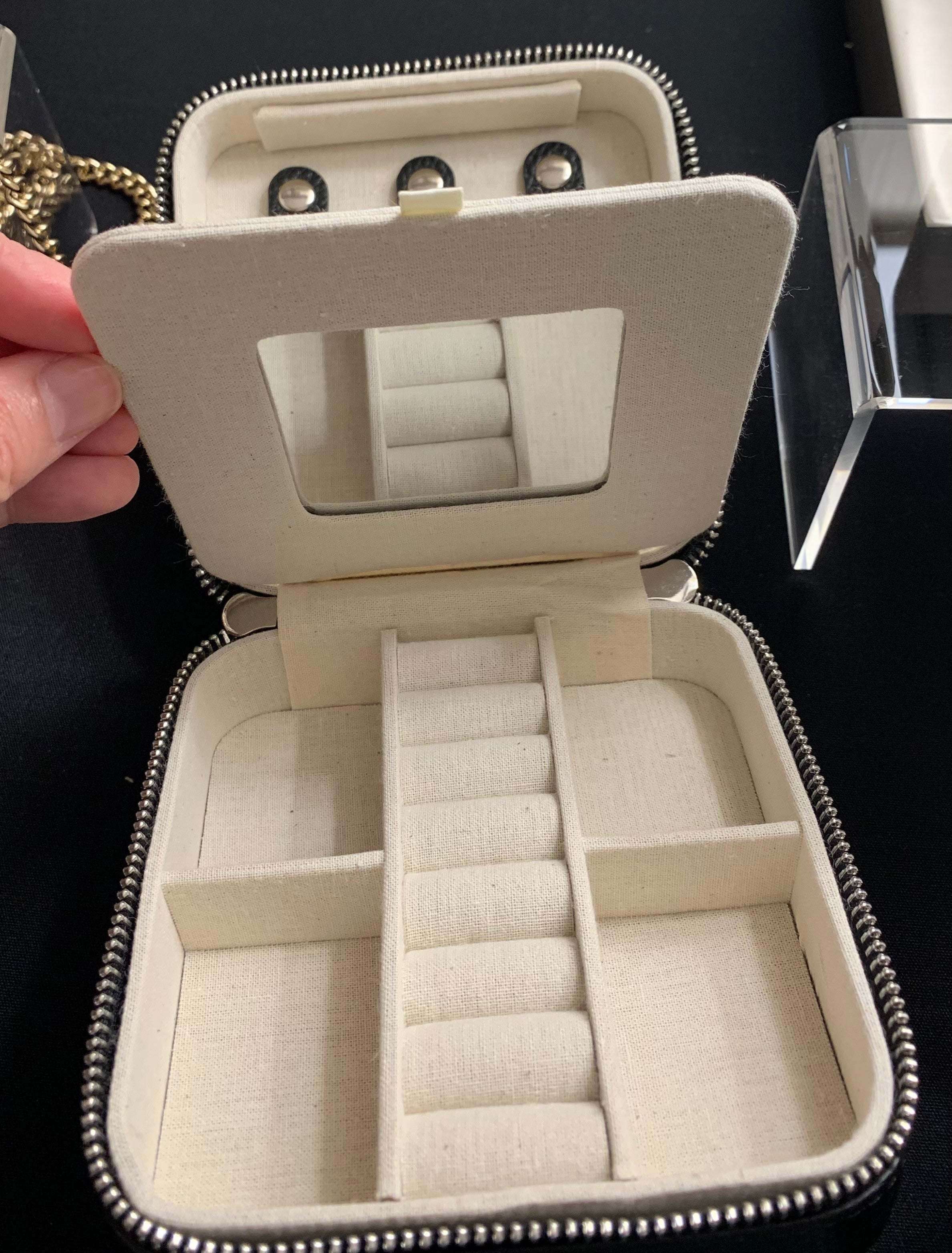 Rachel Barri 5&quot; Boxes White Leather (Fits 4x4&quot; Insert)