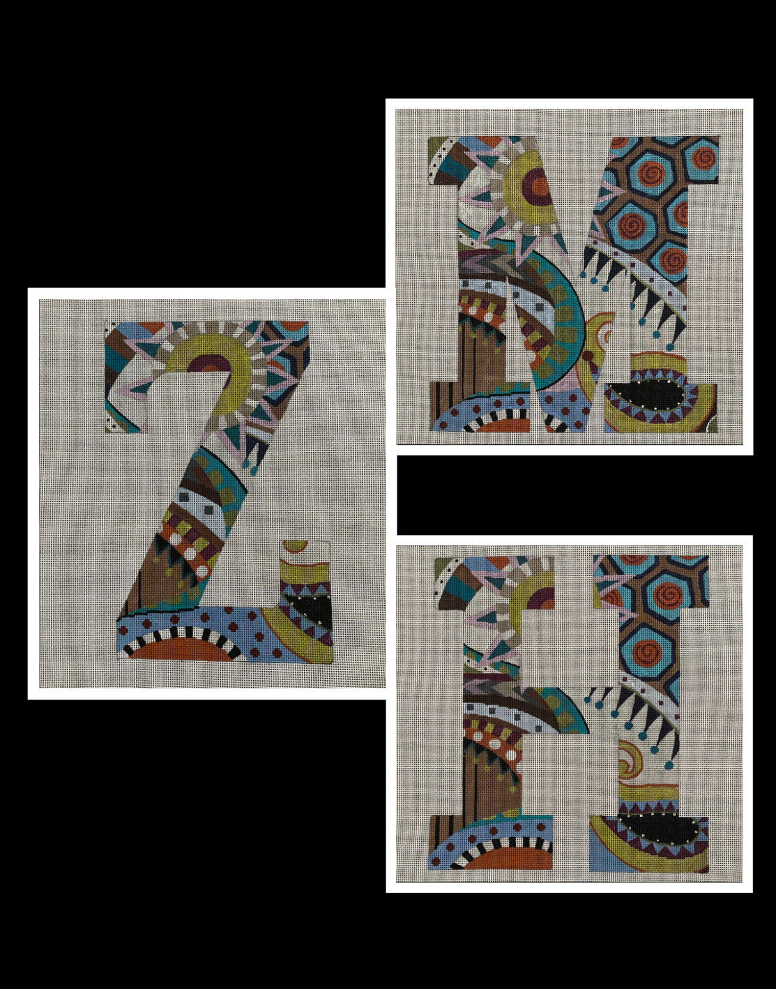 Colors of Praise -12" High Muted Floral Letters - 13 mesh