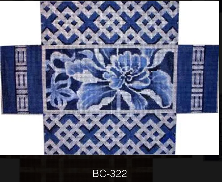 Associated Talents BC-322 Blue/Shite Peony Brick Cover
