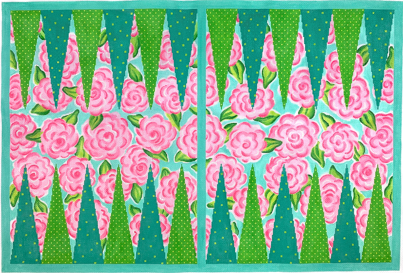 Kate Dickerson BGB-03/ACCB-03 Lilly Inspired Roses Backgammon Set