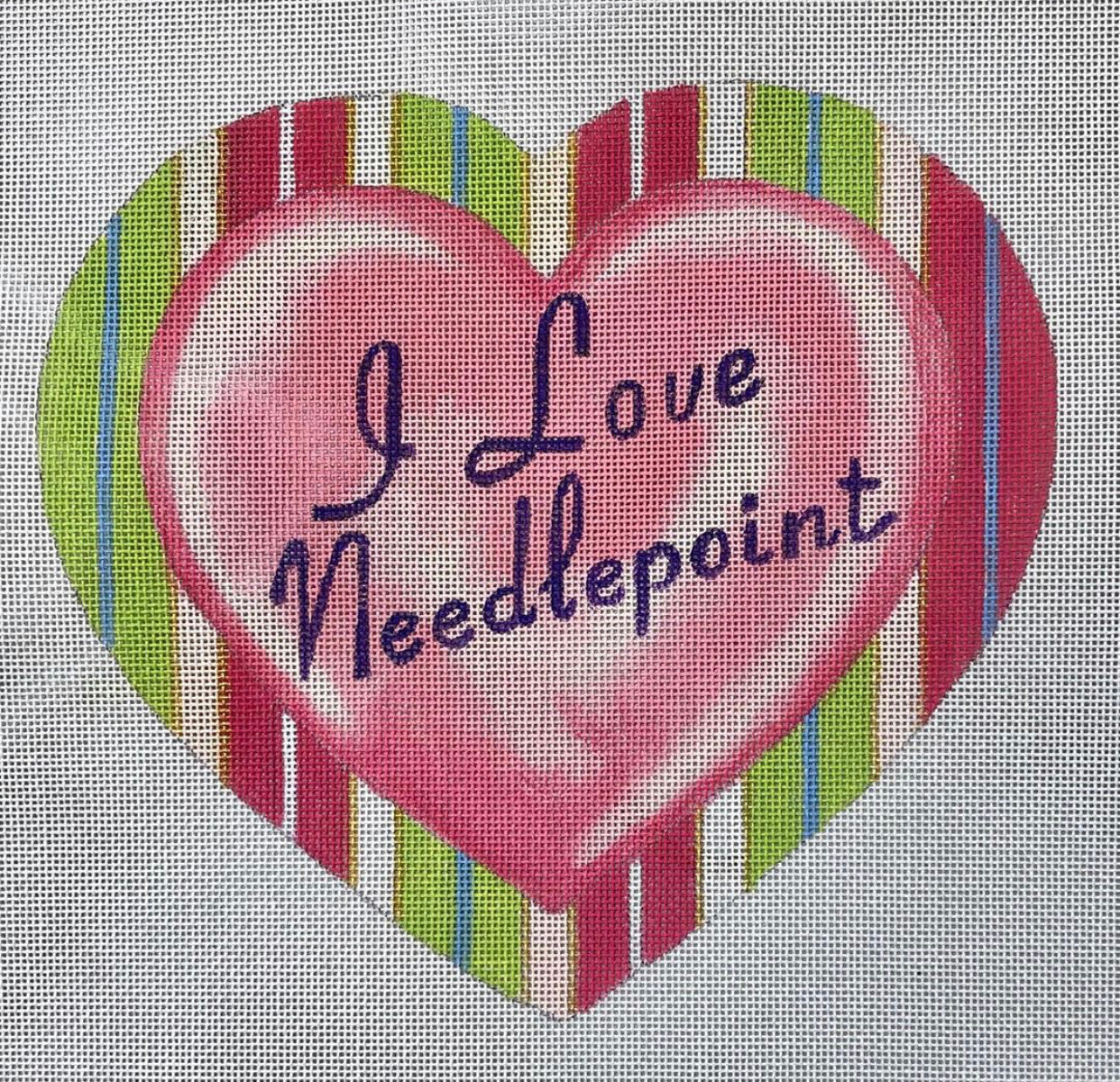 Raymond Crawford HO3040 I Love Needlepoint Heart - 18 mesh