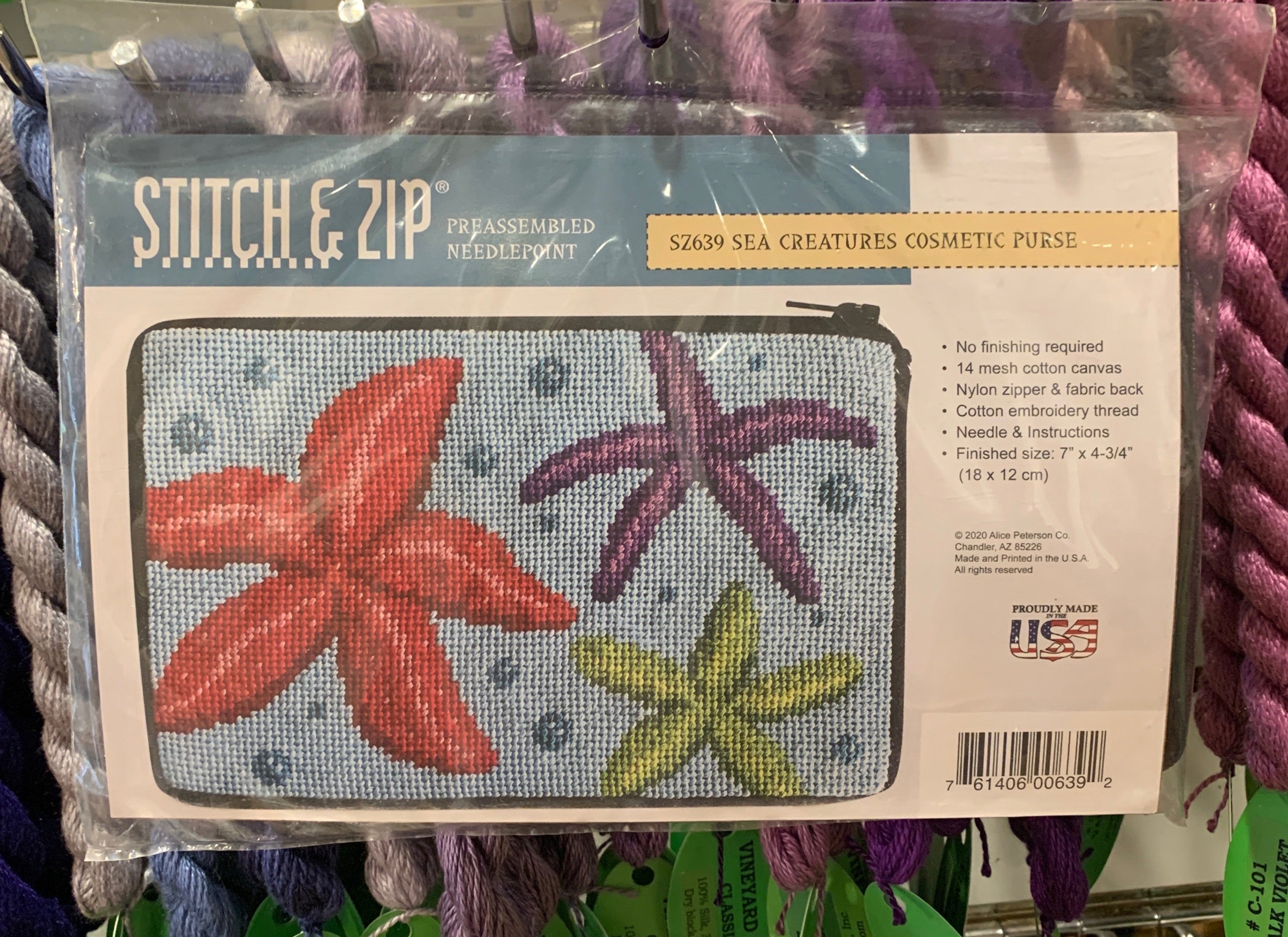 Stitch &amp; Zip Star Fish Cosmetic Purse