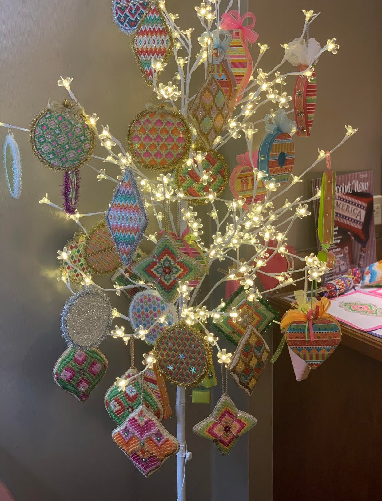 Eye Candy Bejeweled Bargello Ornament