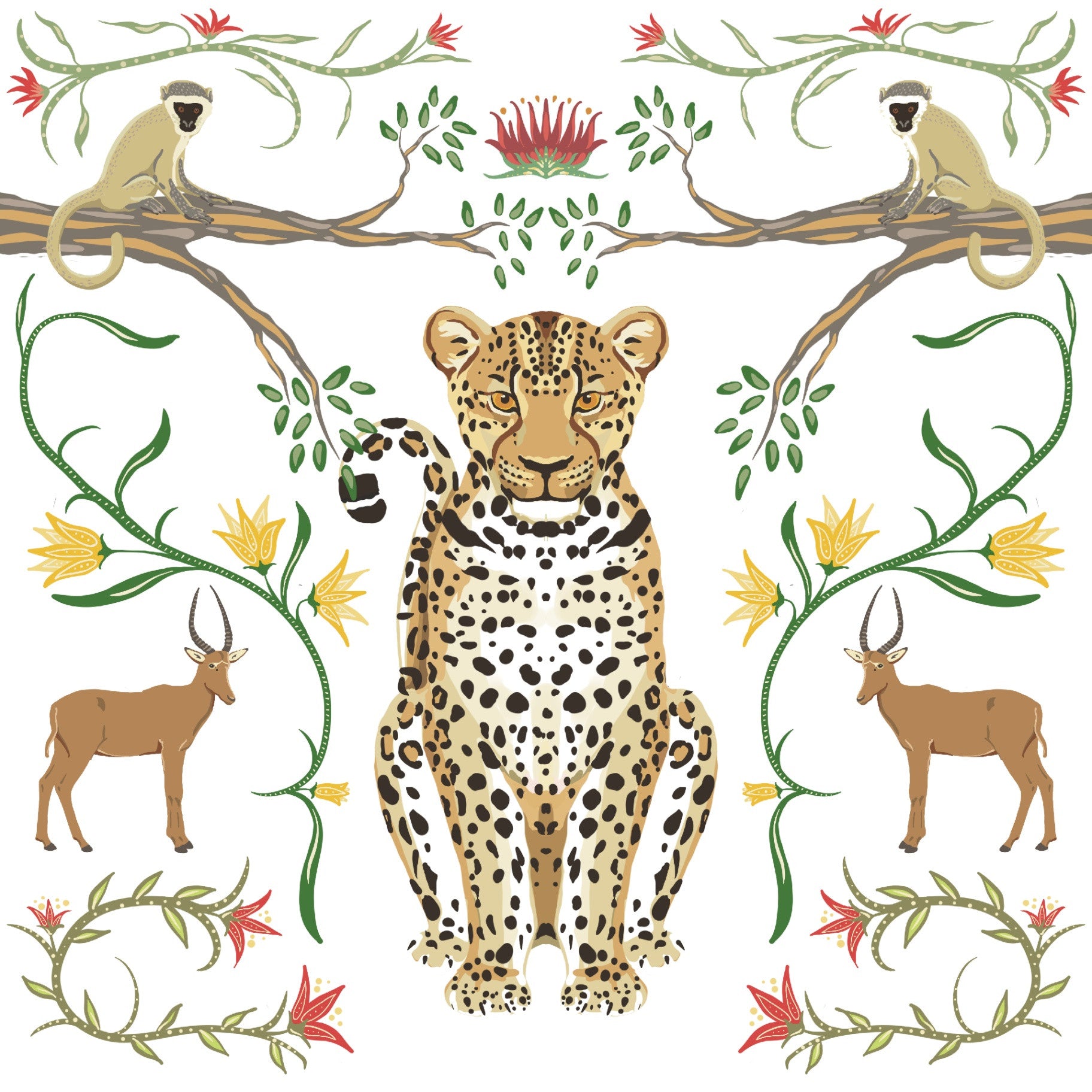 Anne Thomsen Cheetah - White Background