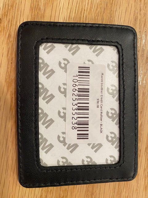 Planet Earth Leather Credit Card Holder-black