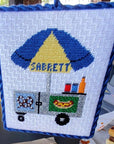 Silver Stitch Needlepoint Hot Dog Cart