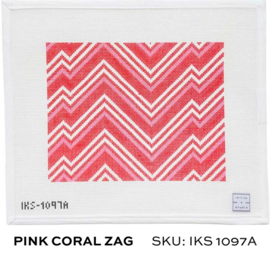 Initial K IKS-1097A Pink Coral Zag Clutch
