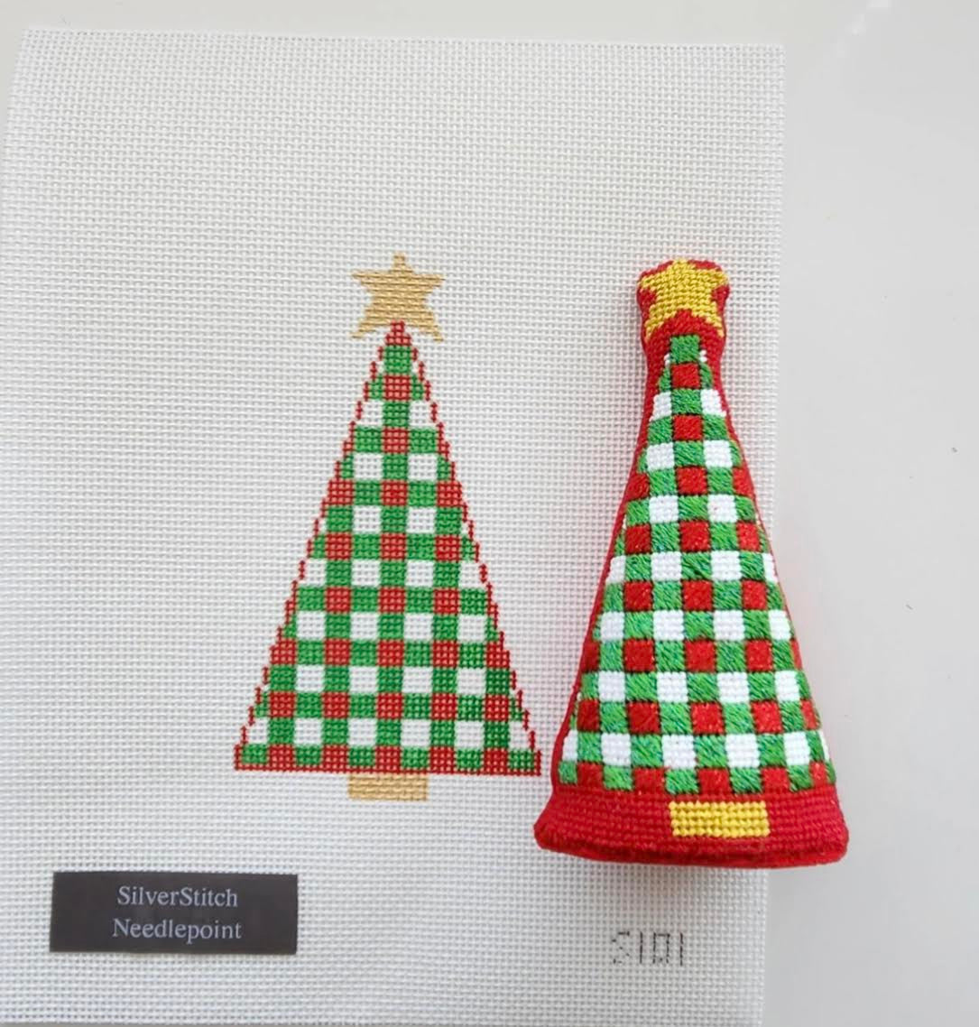 Silver Stitch Red Gingham Tree