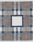Lauren Bloch IS-05 Grey/Blue Plaid 3x3" Square Insert - w/ Letter