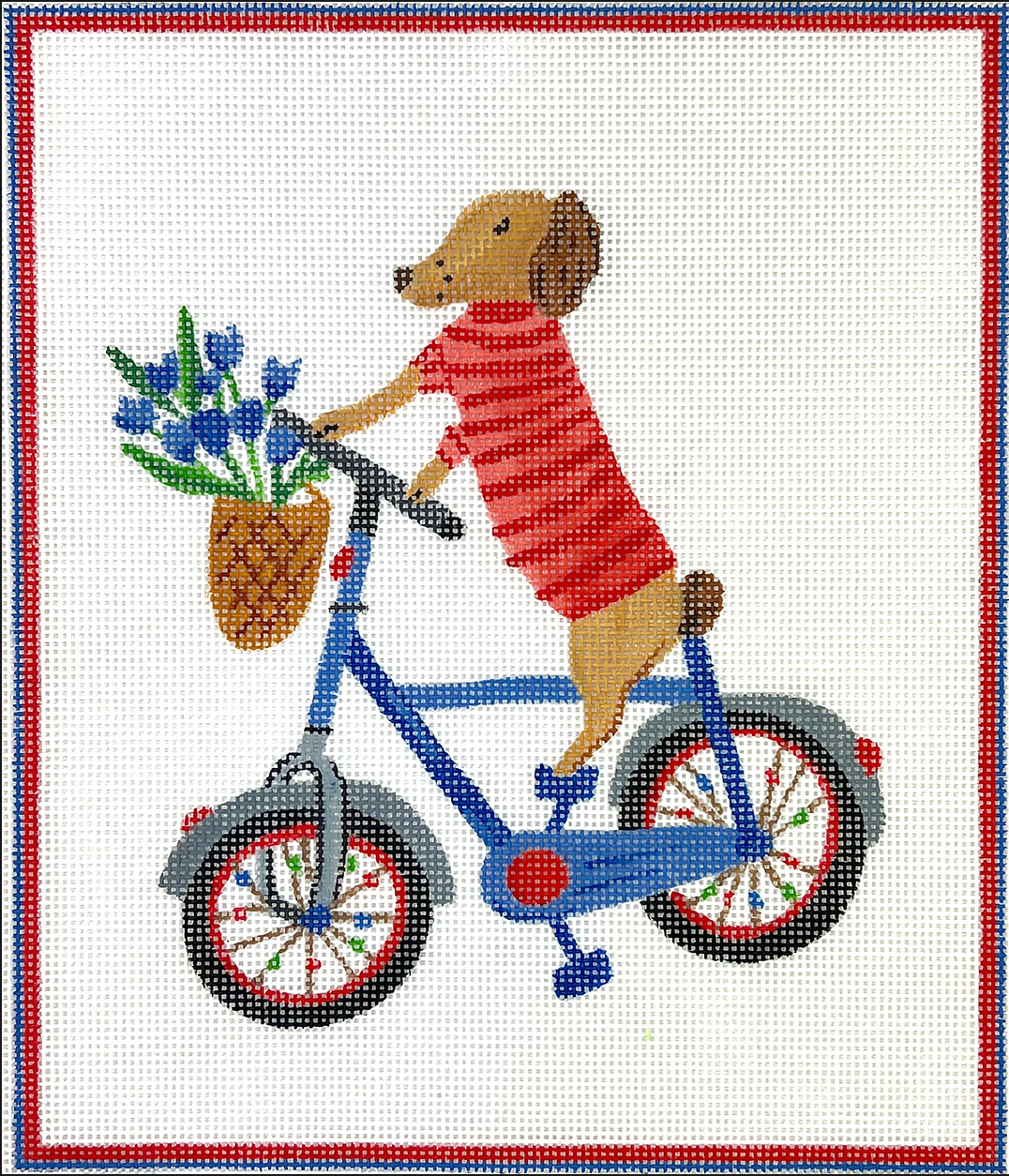 Kate Dickerson CG-PL-15 Carolyn Gavin Dogonit Pup on Blue Bicycle