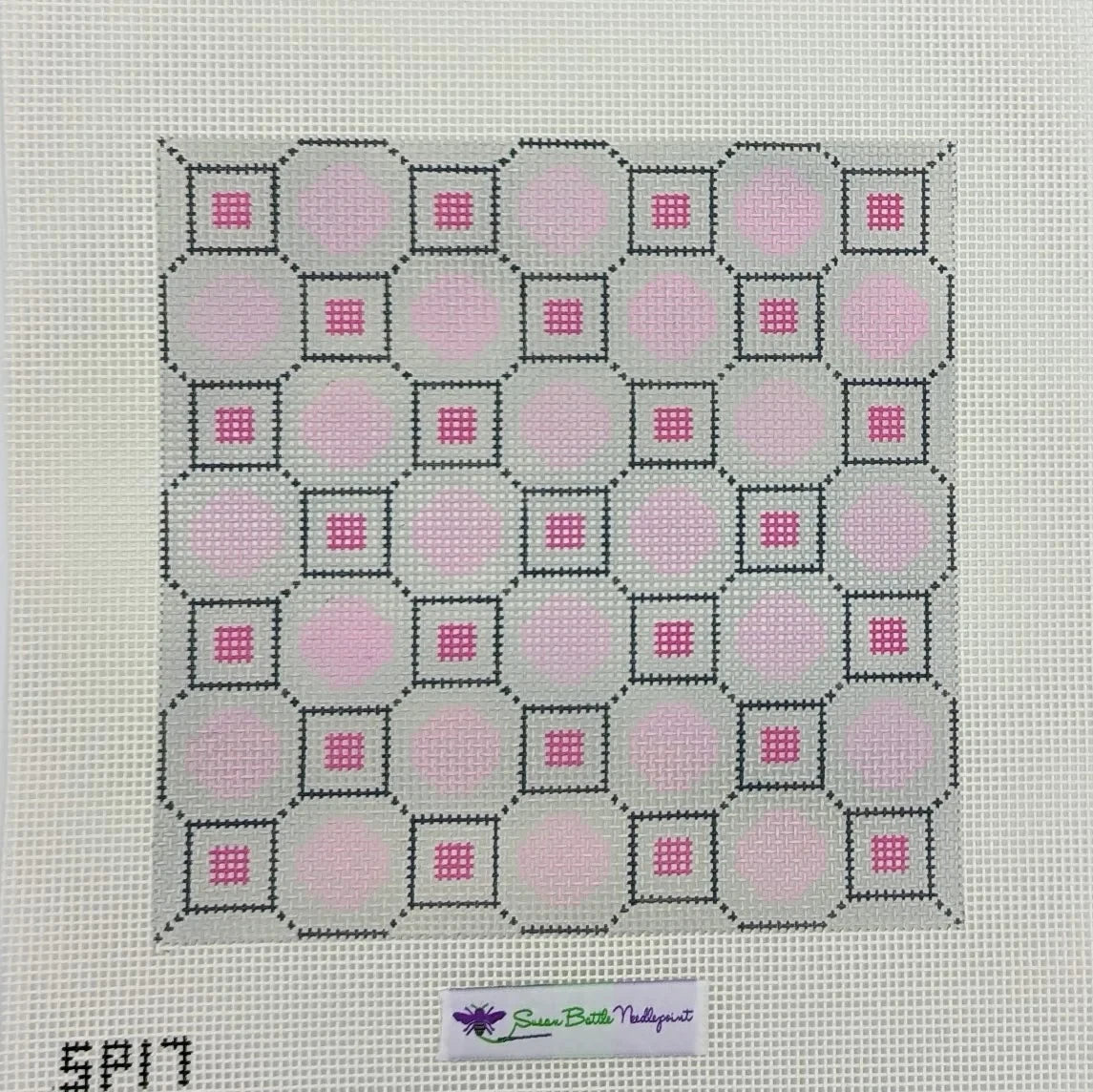 Susan Battle SP17 10 mesh Pink &amp; Gray Geometric