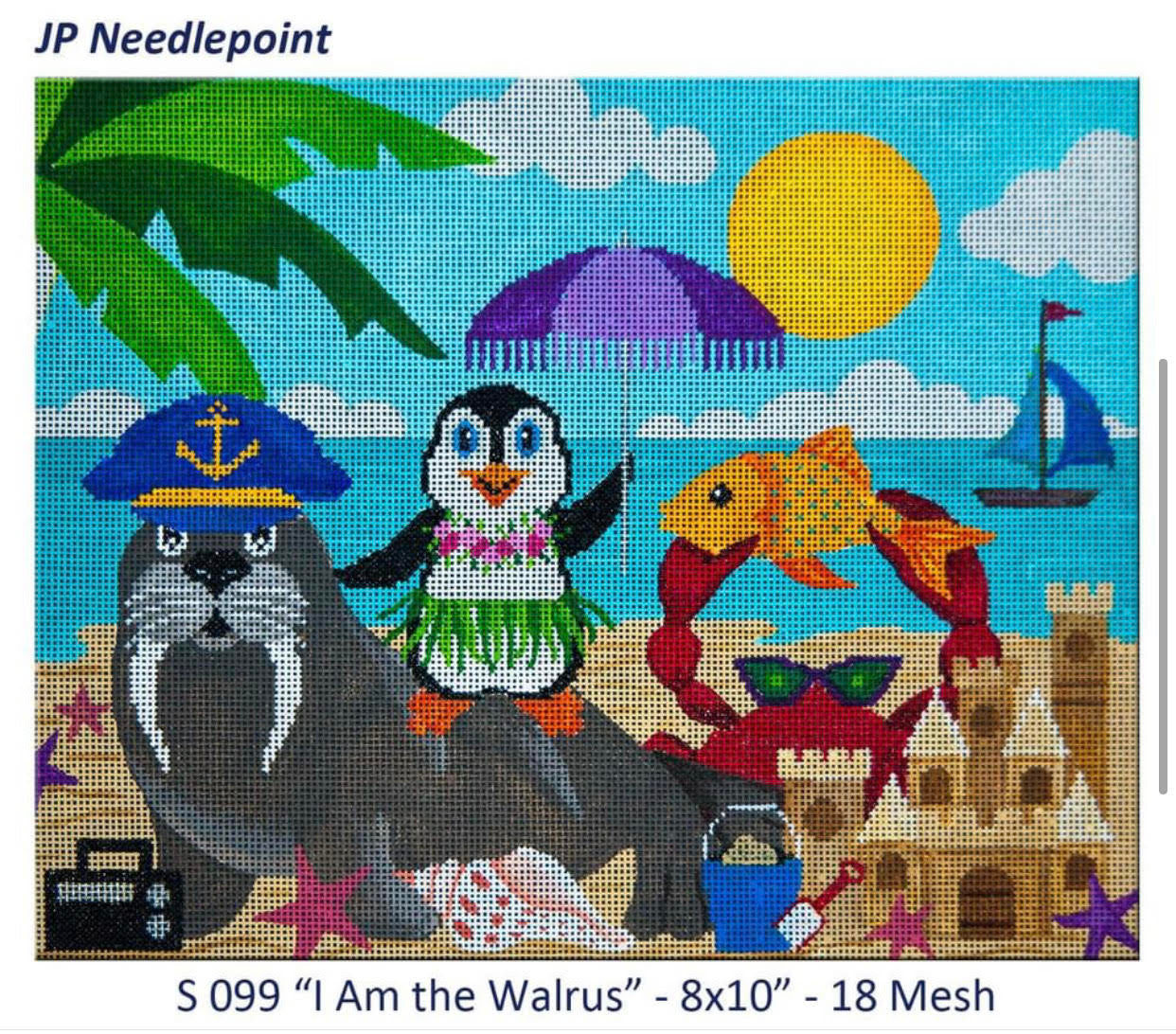 JP Needlepoint S 099 I Am the Walrus 18 mesh