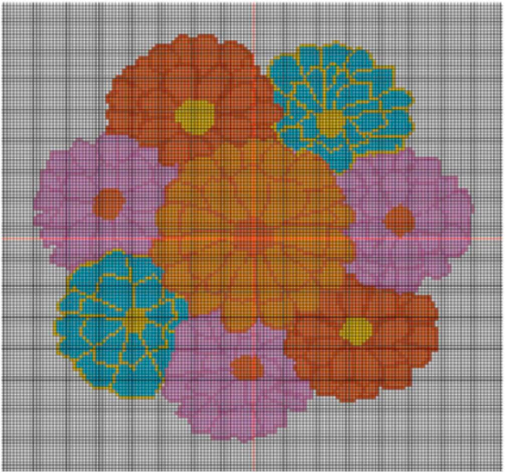 Five Chix Designs SL004 Bright Flower Cluster