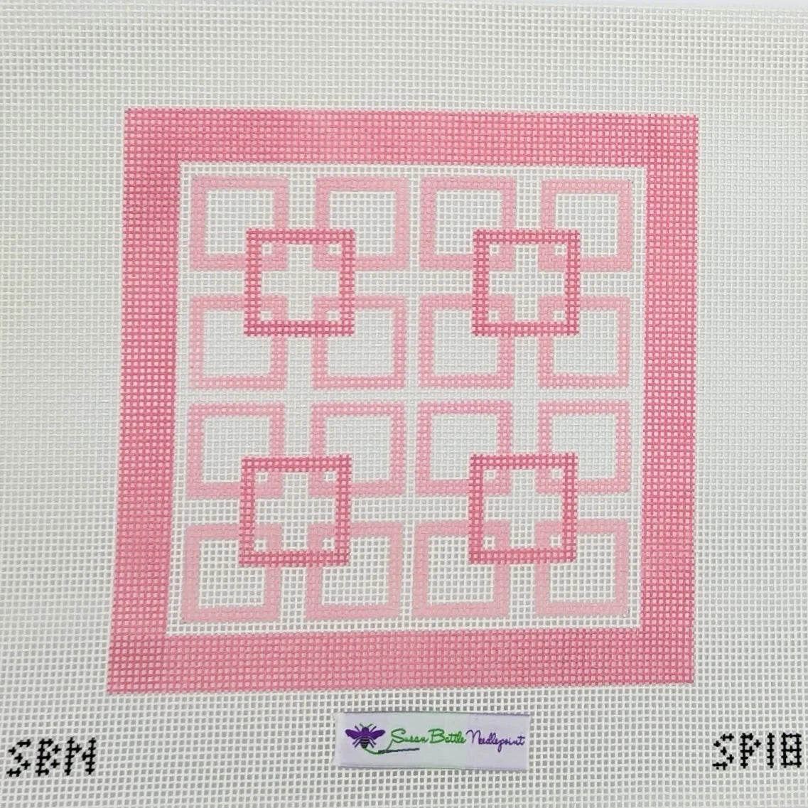 Susan Battle Sp18 10 mesh Shell Pink Squares Geometric