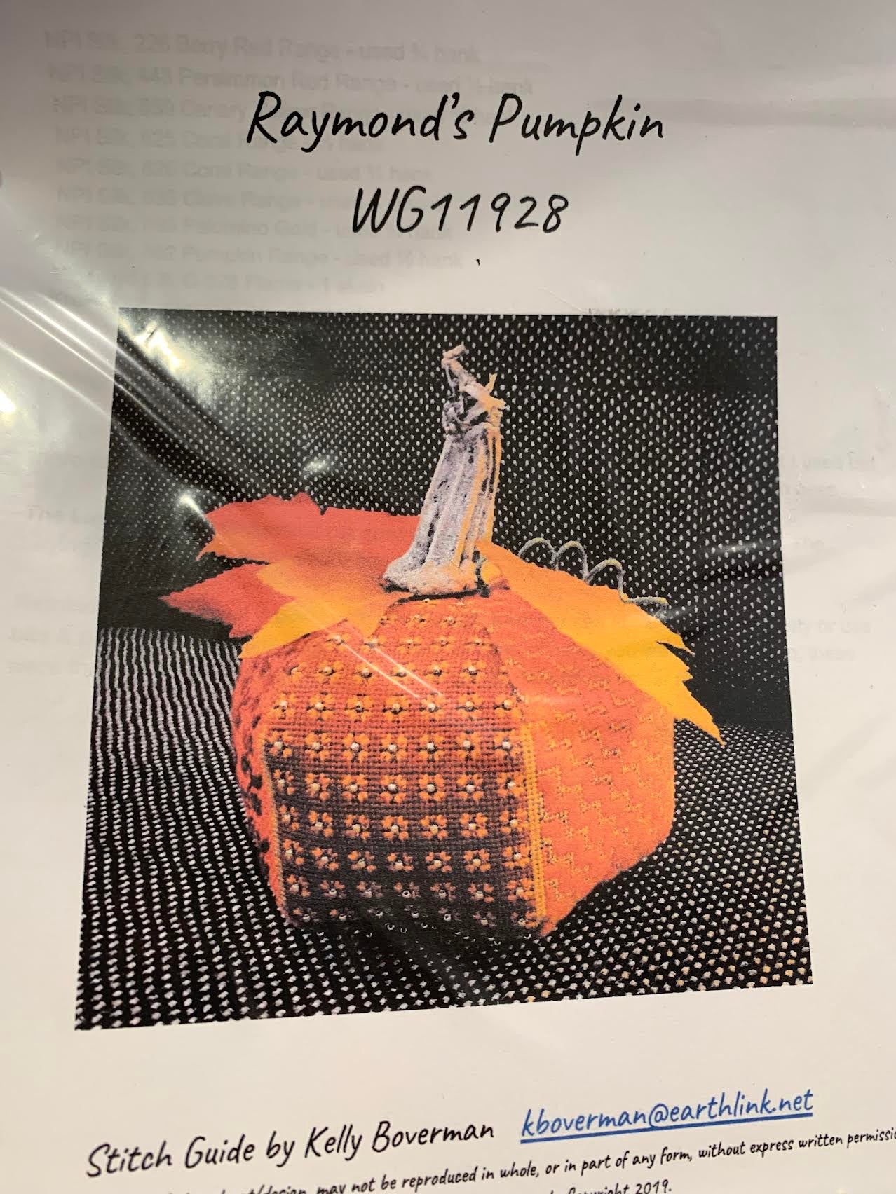 Whimsy & Grace Wg11928 Raymond's Pumpkin w/ SG – Stitch by Stitch for Free Printable Halloween Plastic Canvas Patterns