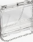 Acrylic Purse - Silver Finish with silver chain handle