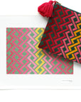 Jeni Sandberg JS-101A Pink & Green Hicks Clutch