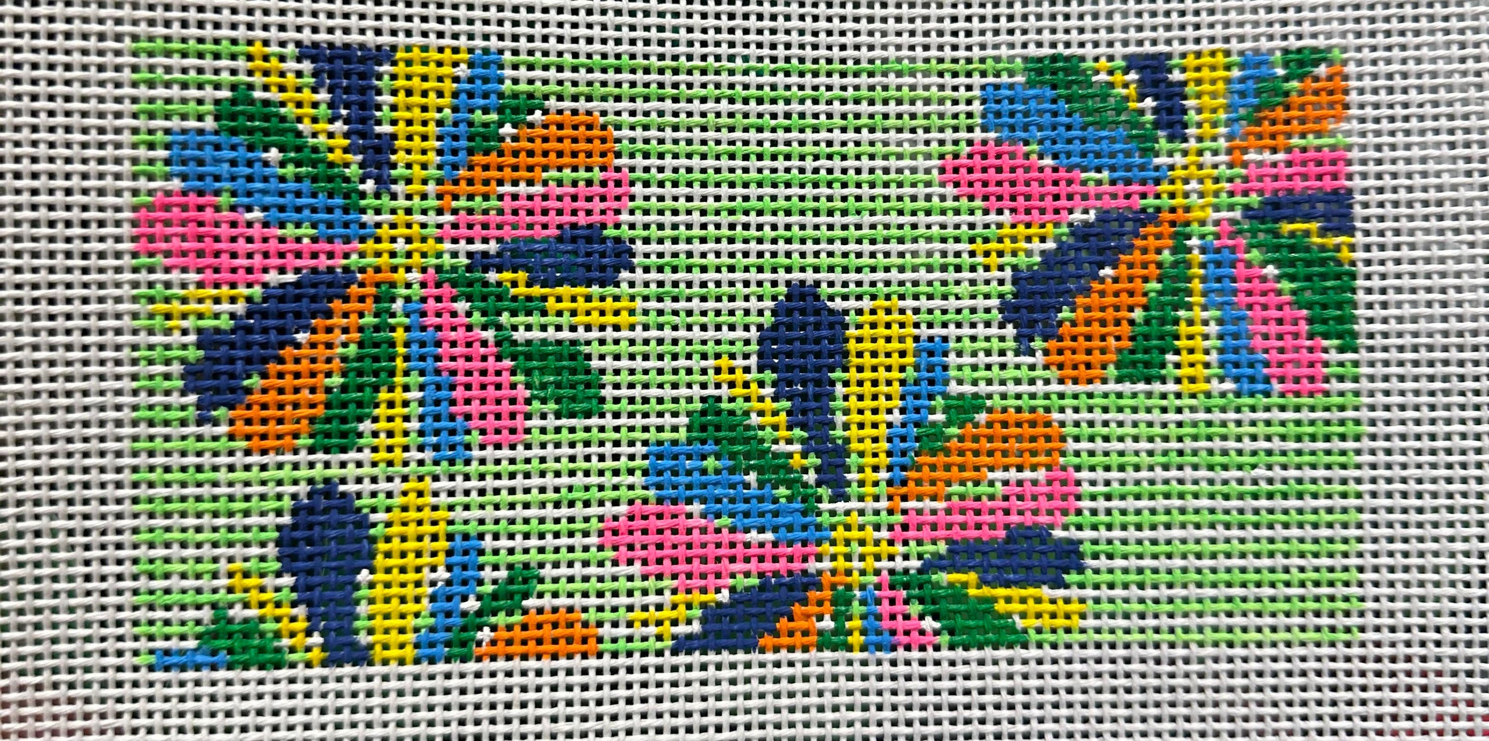 Mimi In Stitches Multi Color Flowers on Green Insert