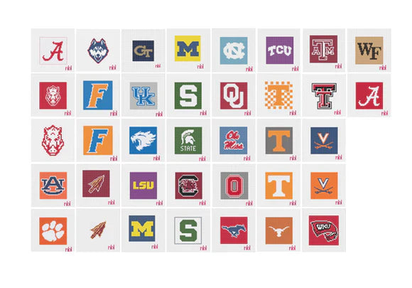 Needlepoint by Laura Officially Licensed Collegiate canvases