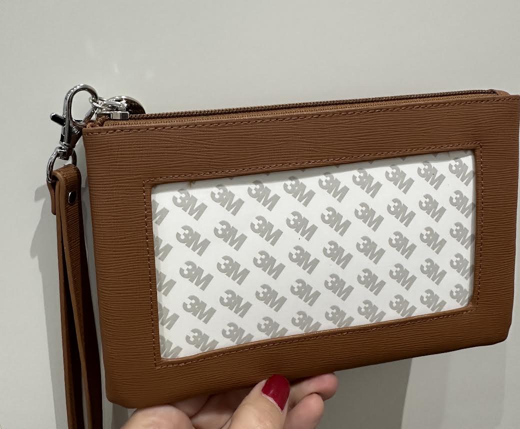 Bradley Needlepoint Brown Leather Accessory Bag
