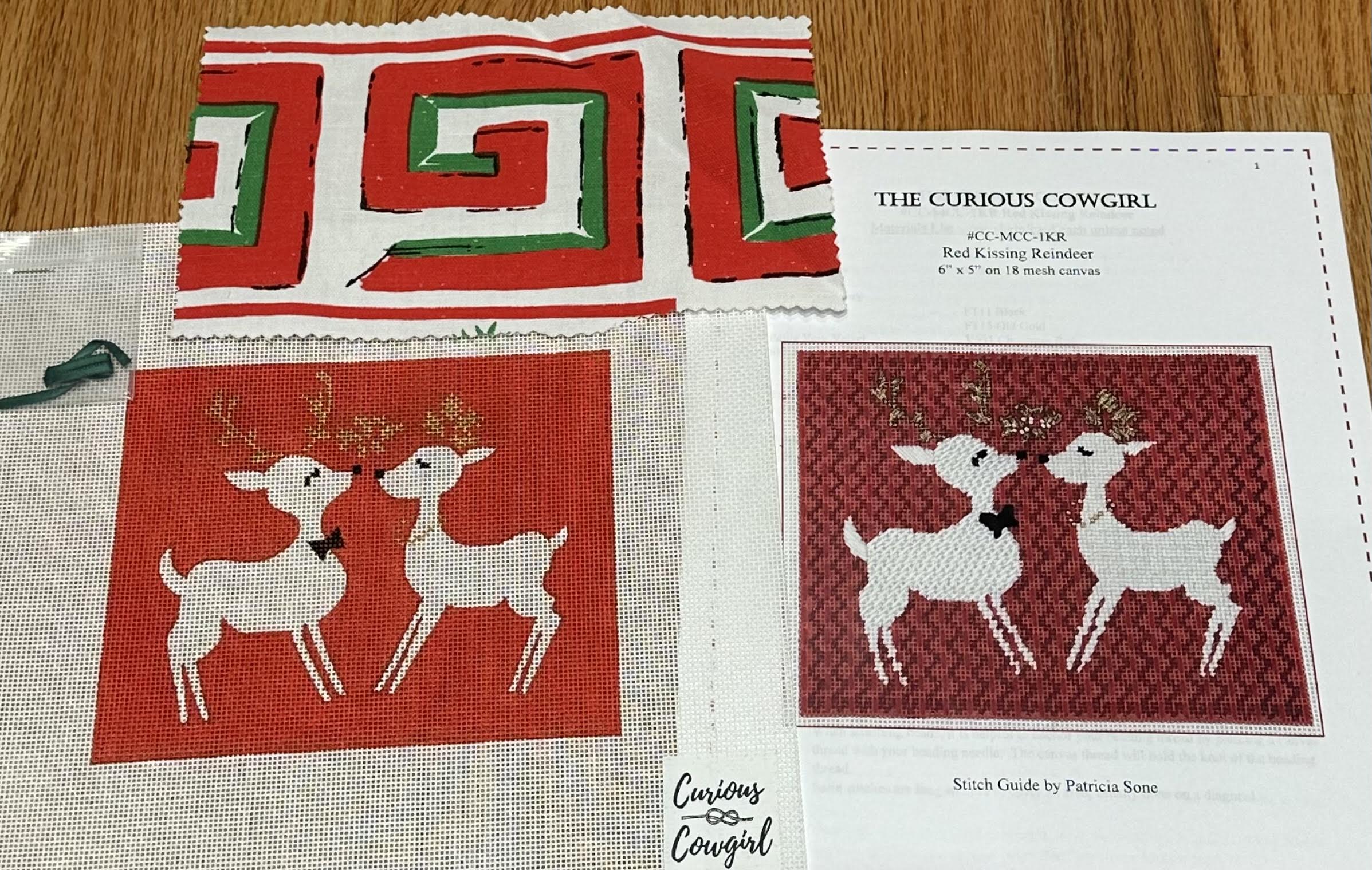 Curious Cowgirl MCC-RKR Red Kissing Reindeer - Stitch Guide and Vintag ...