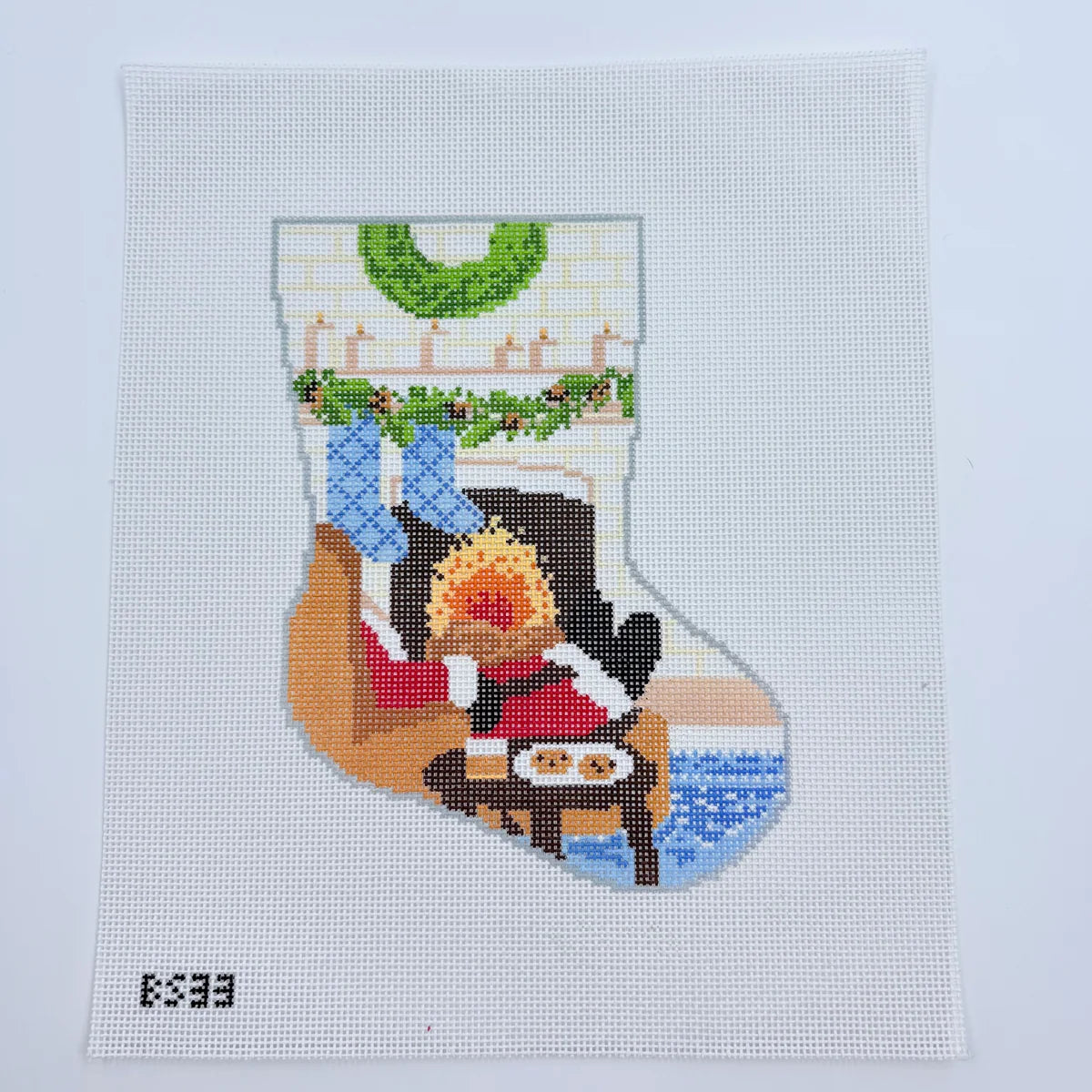 KCN BS33-13 Santa's Nightcap Midsize Stocking Canvas 13 Mesh