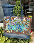 Ann Wheat Pace AWP799K Handbag Pillow Blue Bouquet