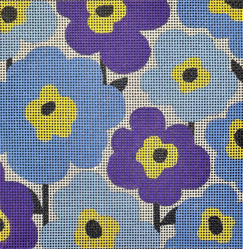 Raymond Crawford HO-3403 Blue/Purple Poppies Square 10 mesh