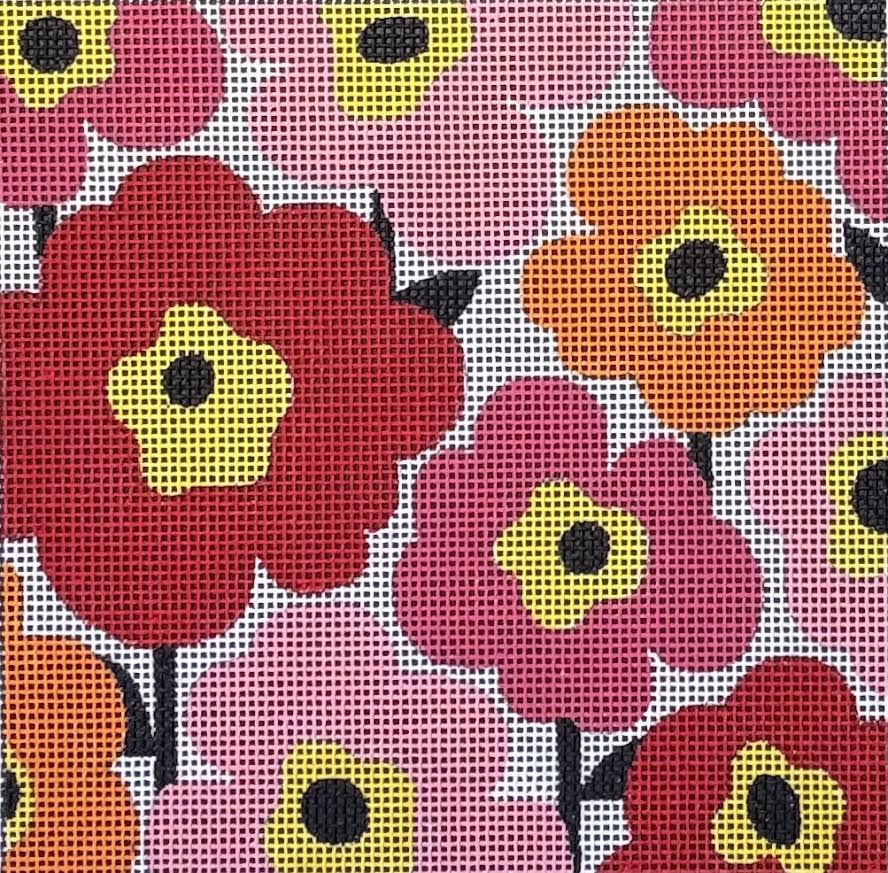 Raymond Crawford HO-3397 Multi Color Poppies Square 10 mesh