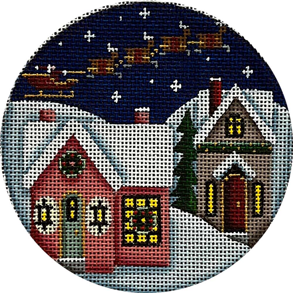 Rebecca Wood Santa’s Christmas Sleigh Ornament Needlepoint outlet New