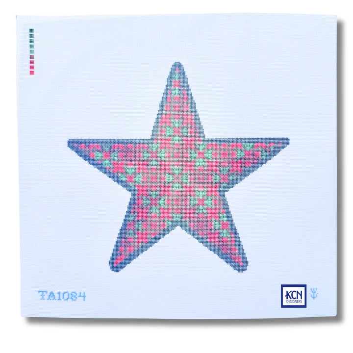 KCN Designers TA1084 Red and Green Star Printed Canvas
