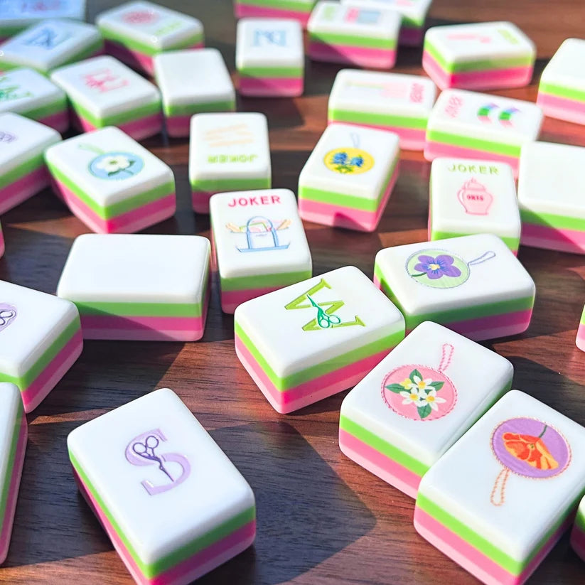 Lucky Lotus Needlepoint themed Mahjong Tiles - PREORDER